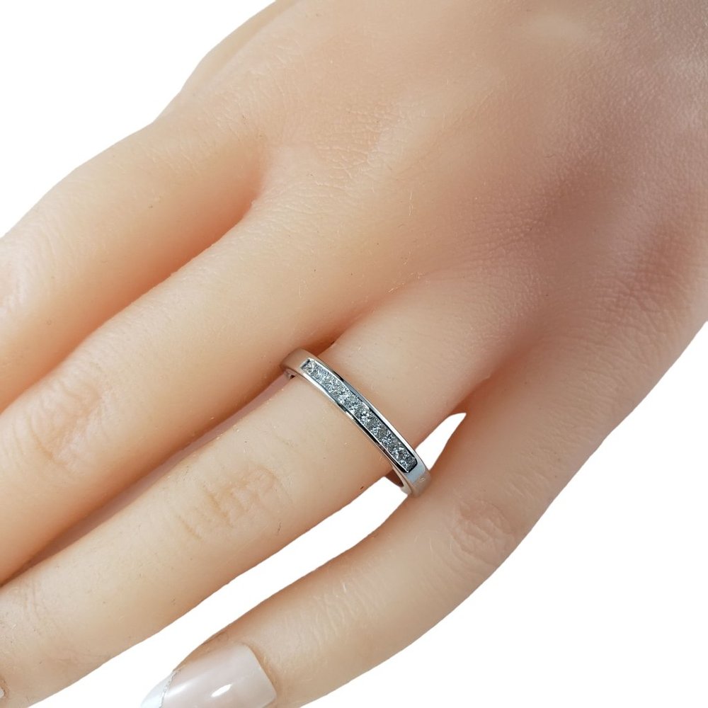 Vintage Platinum and Princess Diamond Wedding Band Ring Size 6.75 #14074 - Picture 7 of 7